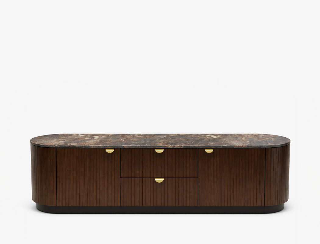 Sloane TV Console (210cm), Dark Walnut