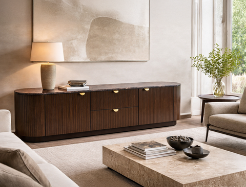 Sloane TV Console (210cm), Dark Walnut