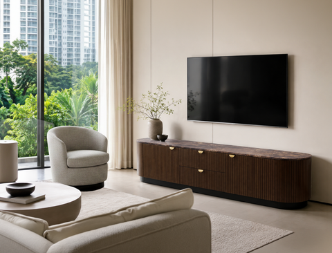 Sloane TV Console (210cm), Dark Walnut
