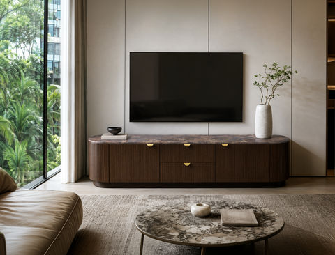 Sloane TV Console (210cm), Dark Walnut