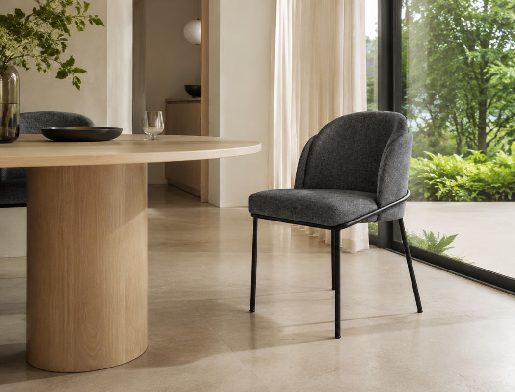 Sofia Fabric Dining Chair, Charcoal