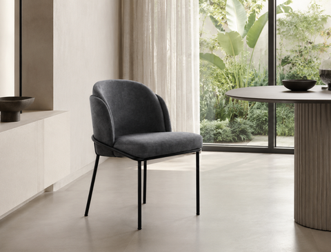 Sofia Fabric Dining Chair, Charcoal