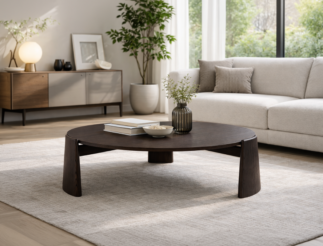 Tomasso Wood Coffee Table, Smoked Oak