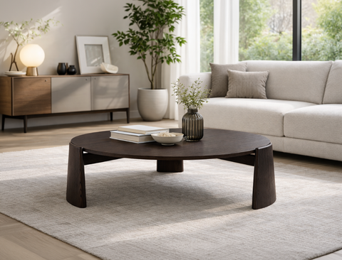 Tomasso Wood Coffee Table, Smoked Oak