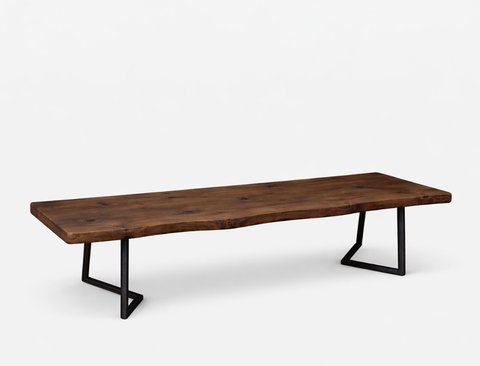 Verona Live Edge Solid Wood Bench, Dark Walnut (180cm)