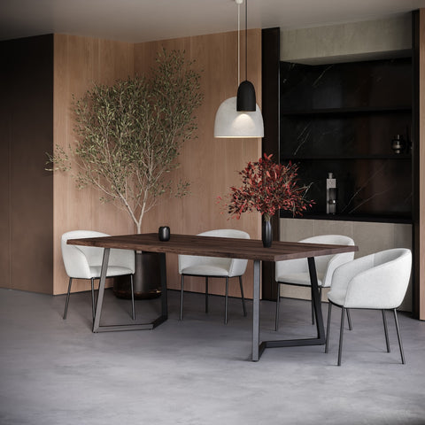 Verona Live Edge Solid Wood Dining Table, Dark Walnut (150cm)