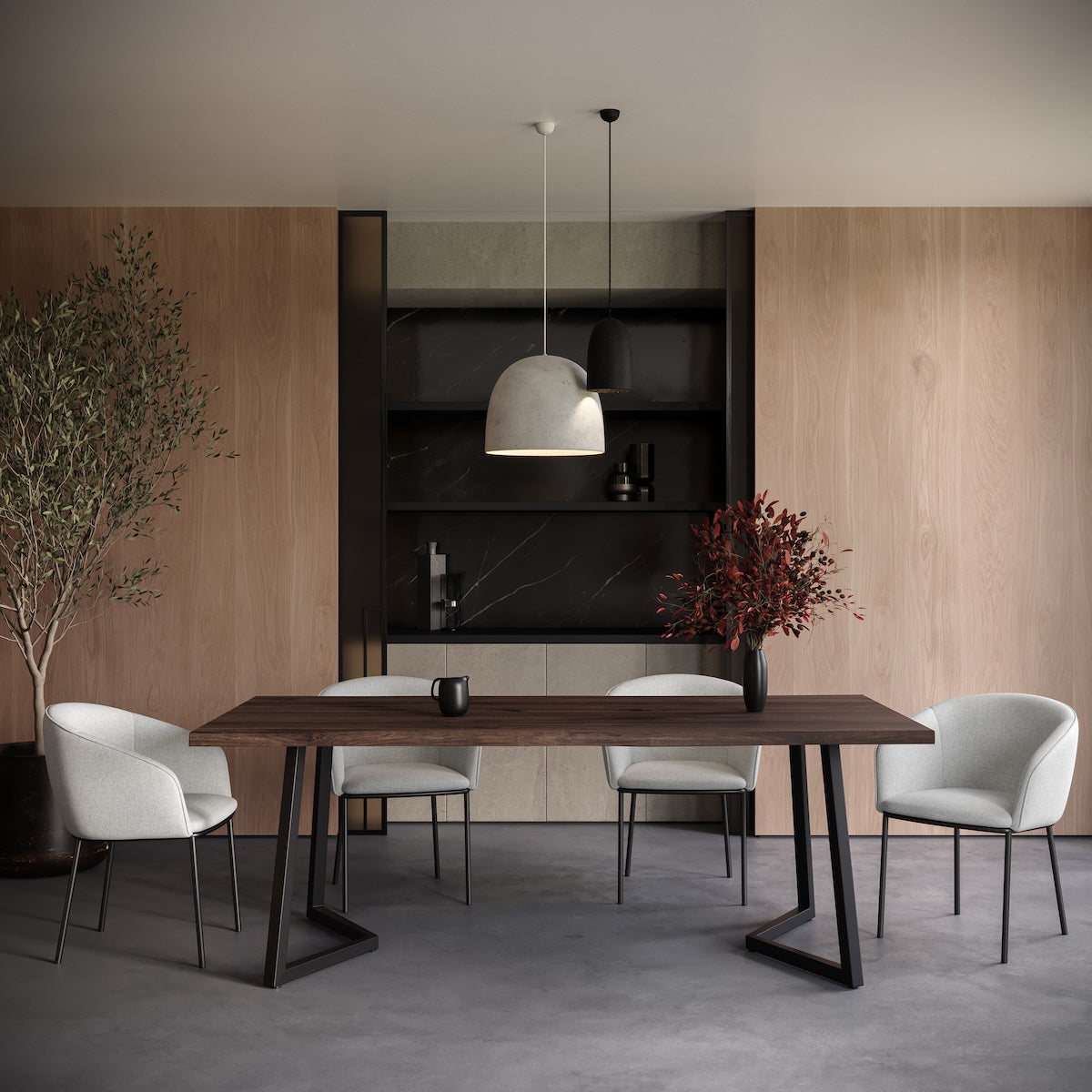 Verona Live Edge Solid Wood Dining Table, Dark Walnut (180cm)