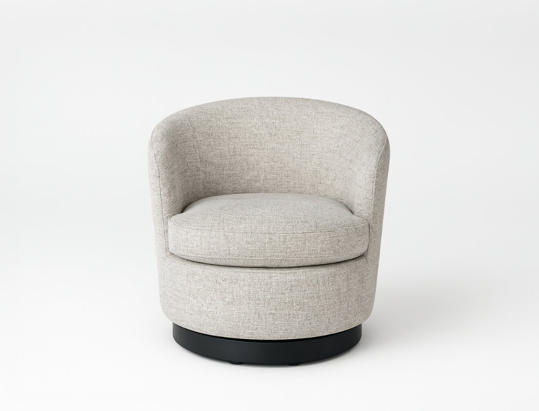 Vienna Swivel Armchair, Sand Grey