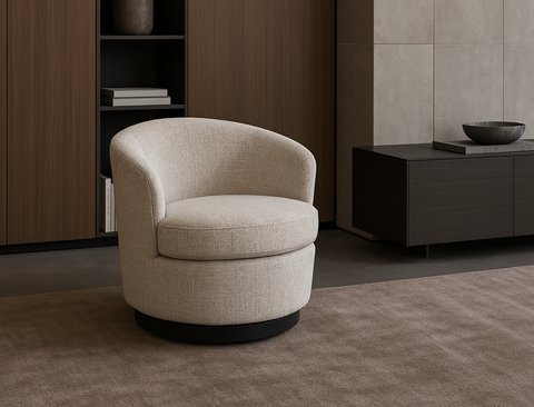Vienna Swivel Armchair, Sand Grey