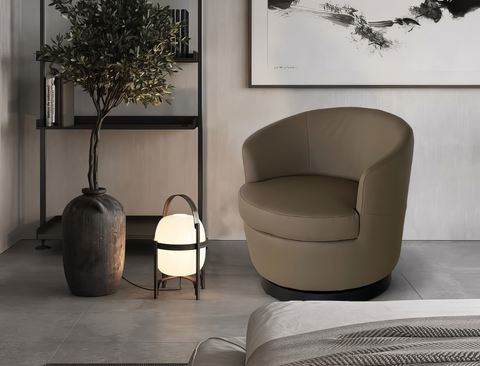 Vienna Swivel Armchair (Top Grain Leather)