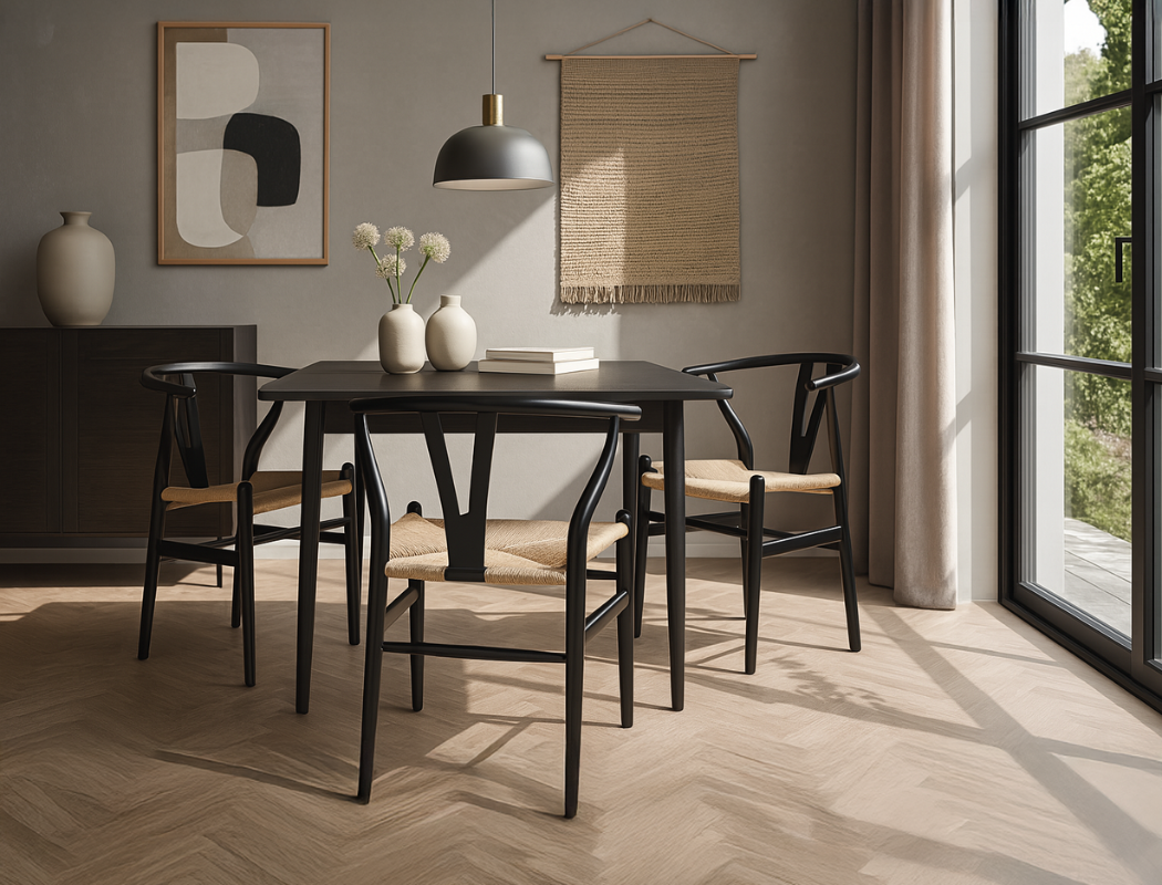 Y Wood Dining Chair, Black, Set of 4