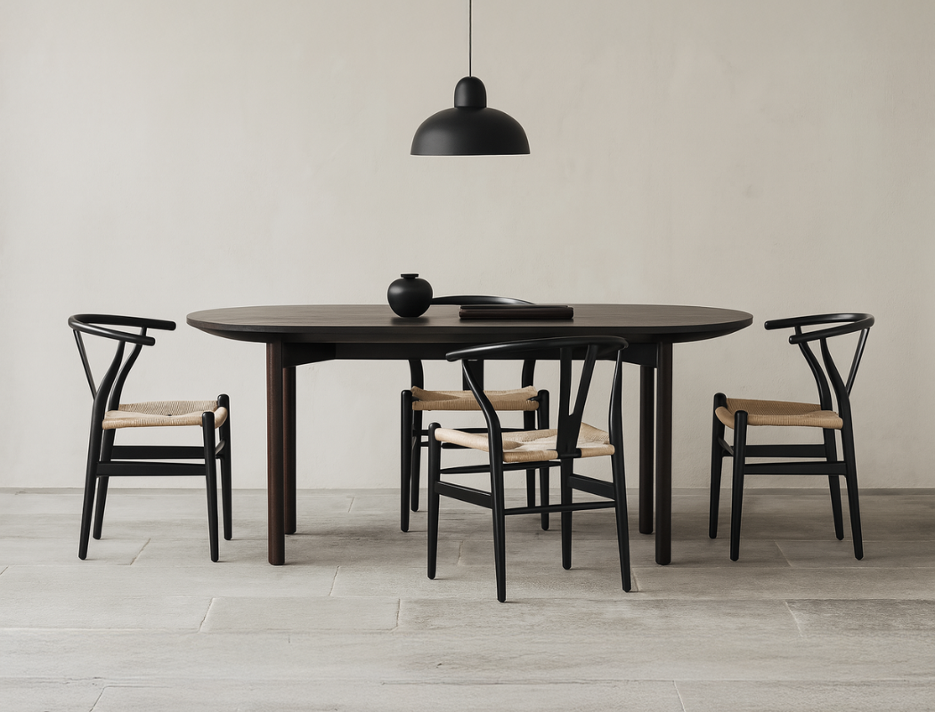 Y Wood Dining Chair, Black, Set of 4