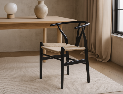 Y Wood Dining Chair, Black, Set of 4