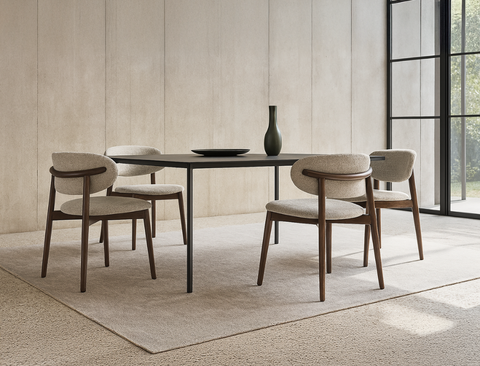 Yumi Fabric Dining Chair, Sand Grey