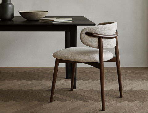 Yumi Fabric Dining Chair, Sand Grey