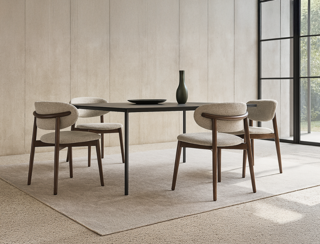 Yumi Fabric Dining Chair, Sand Grey
