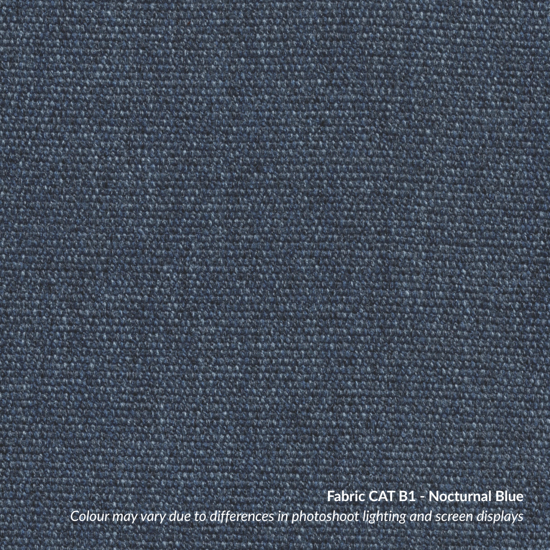 Vienna Swivel Fabric Armchair Fabric CAT B1 Nocturnal Blue Black Delivery in 8-10 Weeks