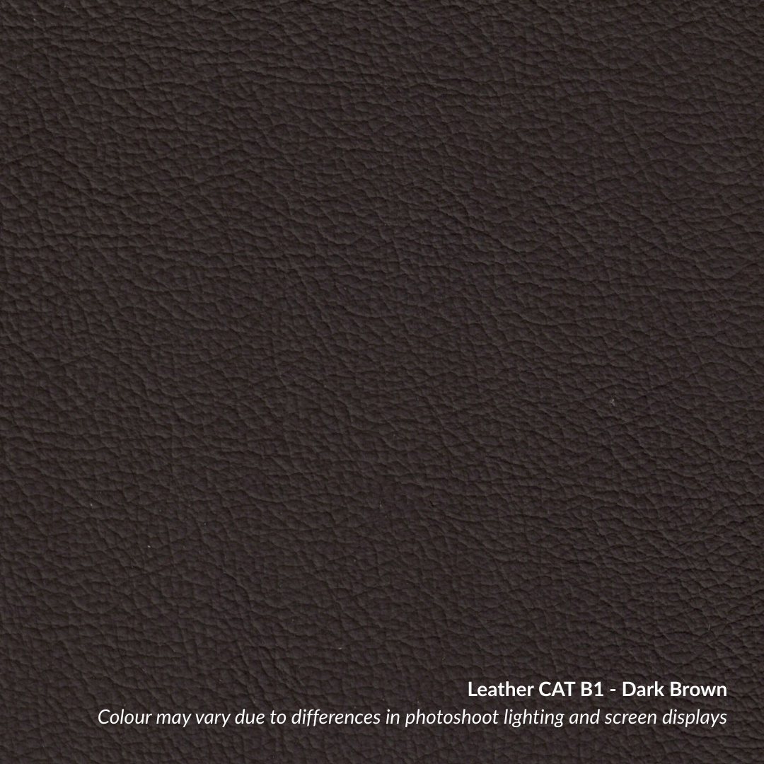 Leo 3 Seater Leather Sofa Leather CAT B1 Dark Brown Black Delivery in 8-10 Weeks