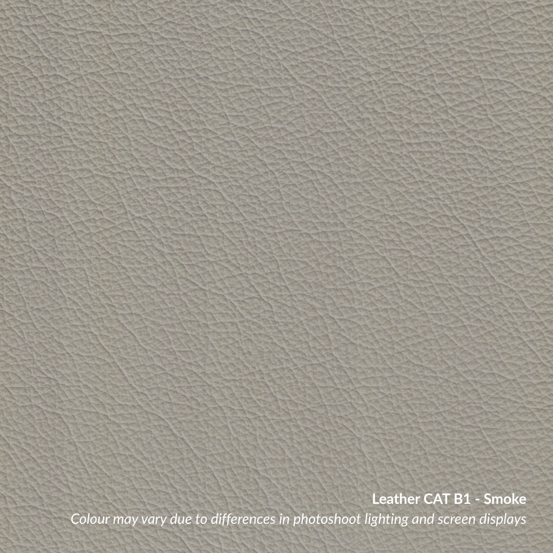 Nico Right Facing Leather Corner Chaise Leather CAT B1 Smoke Black Delivery in 8-10 Weeks