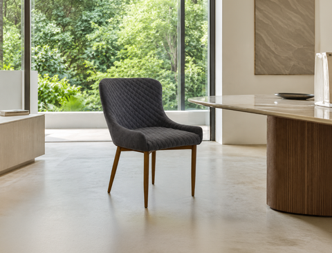 Justina Fabric Dining Chair, Smoke Grey