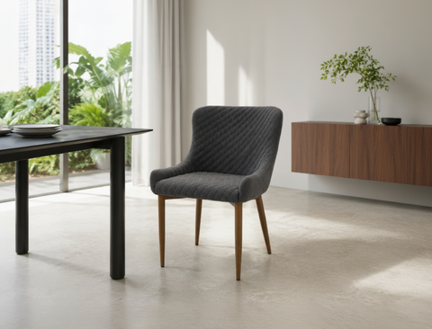 Justina Fabric Dining Chair, Smoke Grey