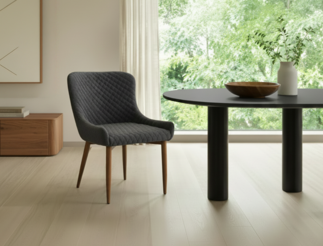Justina Fabric Dining Chair, Smoke Grey
