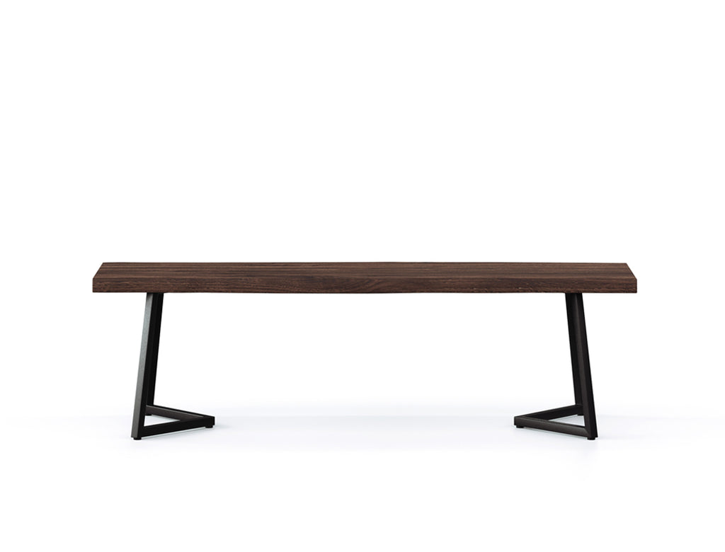 Aster Live Edge Solid Wood Dining Bench, Dark Walnut (150cm)