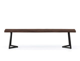 Aster Live Edge Solid Wood Dining Bench, Dark Walnut (180cm)