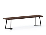 Aster Live Edge Solid Wood Dining Bench, Dark Walnut (180cm)