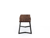 Aster Live Edge Solid Wood Dining Bench, Dark Walnut (150cm)