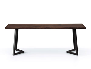 Aster Live Edge Solid Wood Dining Table, Dark Walnut (210cm)