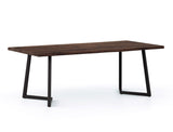 Aster Live Edge Solid Wood Dining Table, Dark Walnut (210cm)
