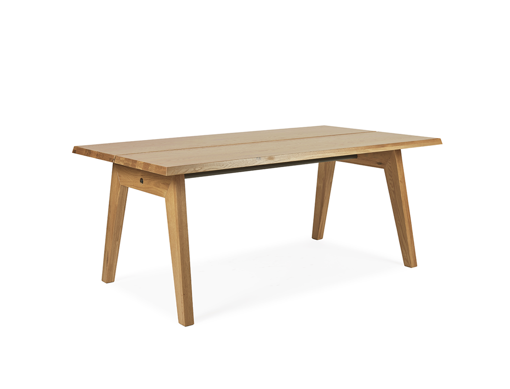 Aubrey White Oak Dining Table (180cm) with 4 Y Wood Dining Chair, Walnut Brown Set