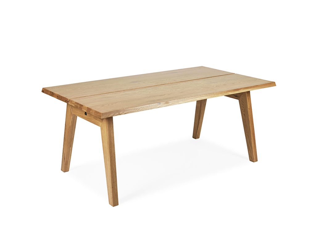 Aubrey White Oak Dining Table (180cm) with 4 Y Wood Dining Chair, Walnut Brown Set