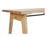 Aubrey White Oak Dining Table (180cm) with 4 Wishbone Y Chair, Black Set
