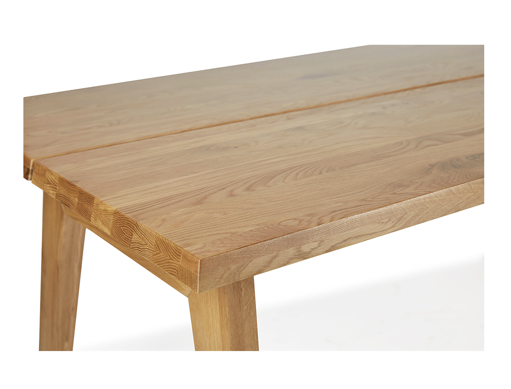 Aubrey White Oak Dining Table (180cm) with 4 Y Wood Dining Chair, Walnut Brown Set