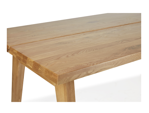 Aubrey White Oak Dining Table (180cm) with 4 Y Wood Dining Chair, Walnut Brown Set