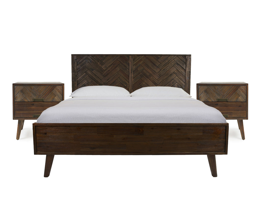 Austin Bed Frame, King with 2 Bedside Tables Set