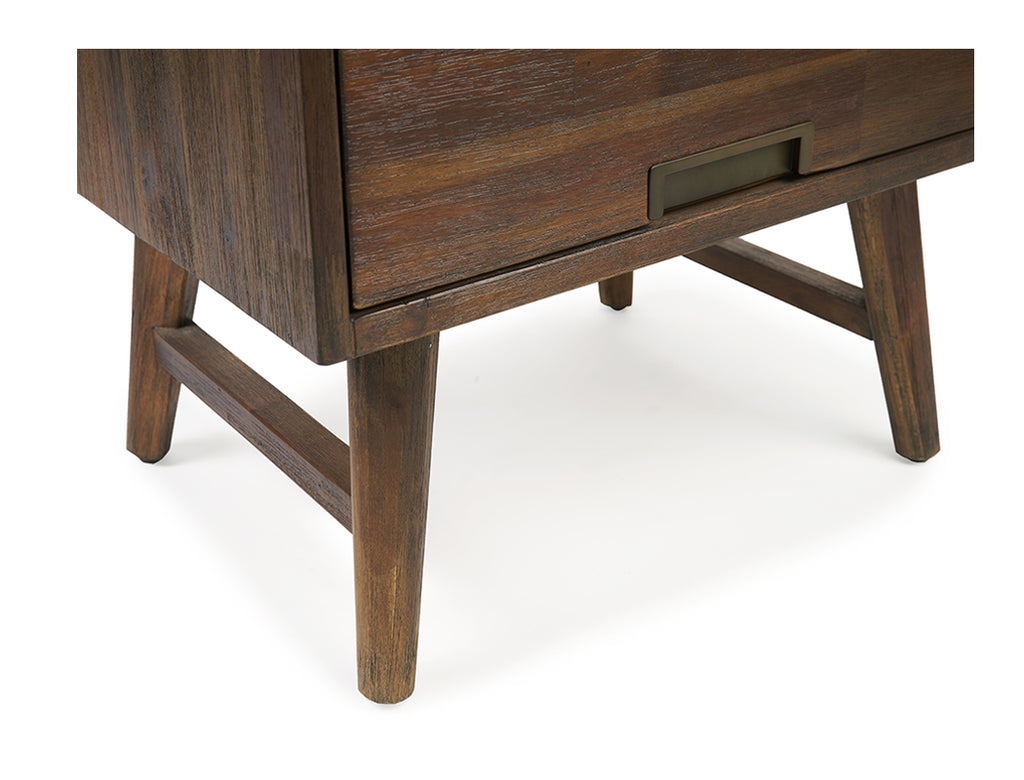 Austin Herringbone Solid Wood Bedside Table