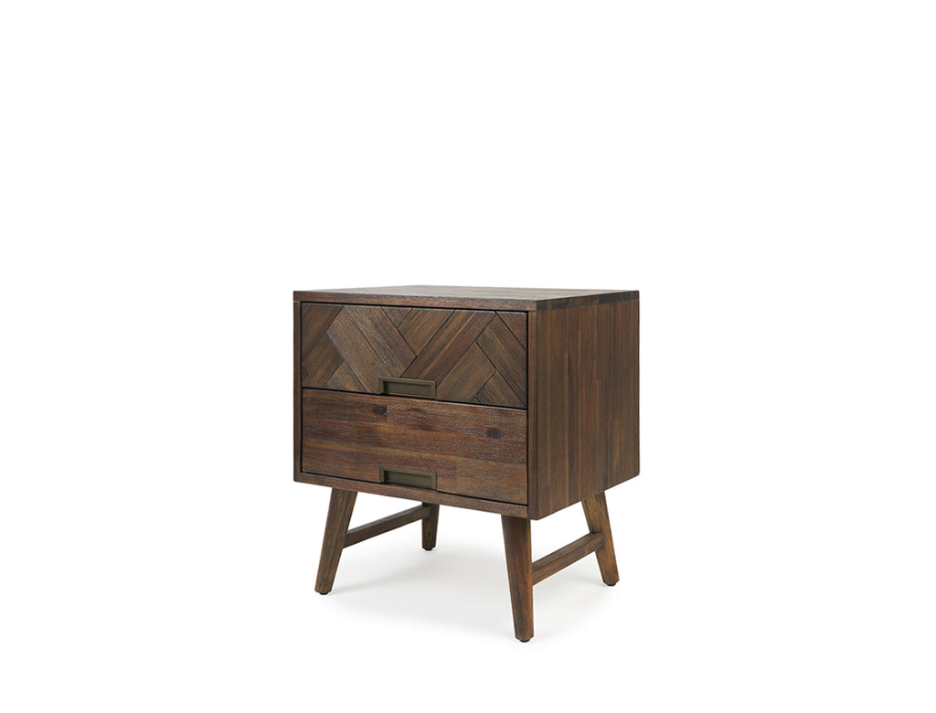 Austin Herringbone Bedside Table, Set of 2