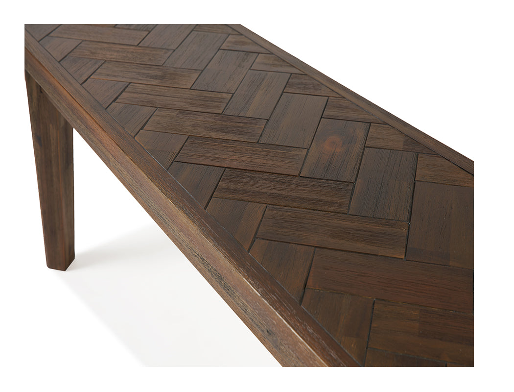 Austin Herringbone Solid Wood Dining Bench (125cm)