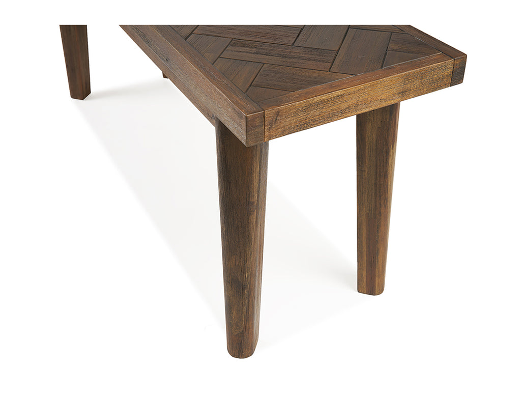 Austin Herringbone Dining Table (160cm) with Bench and 2 Won Chairs, Light Sand Set