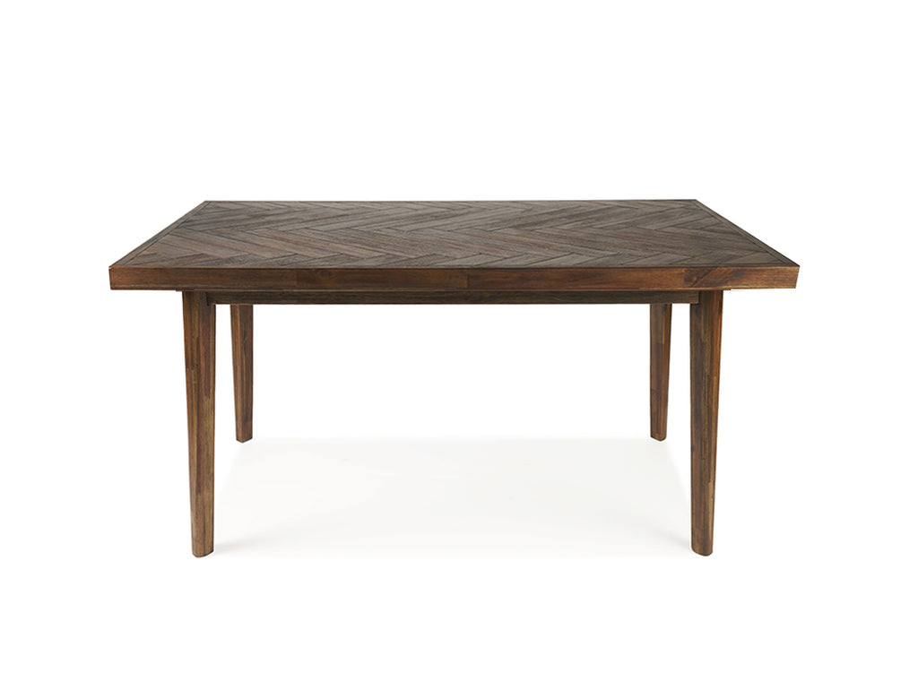 Austin Herringbone Dining Table (160cm) with Bench and 2 Won Chairs, Liquorice Set
