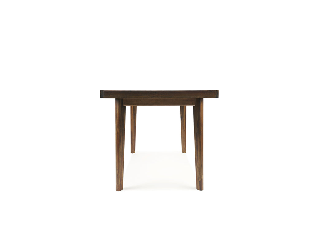 Austin Herringbone Dining Table (140cm) with Bench and 2 Won Chairs, Liquorice Set