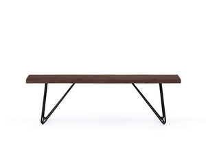 Barcelona Live Edge Solid Wood Dining Bench, Dark Walnut (150cm)