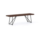 Barcelona Live Edge Solid Wood Dining Bench, Dark Walnut (150cm)