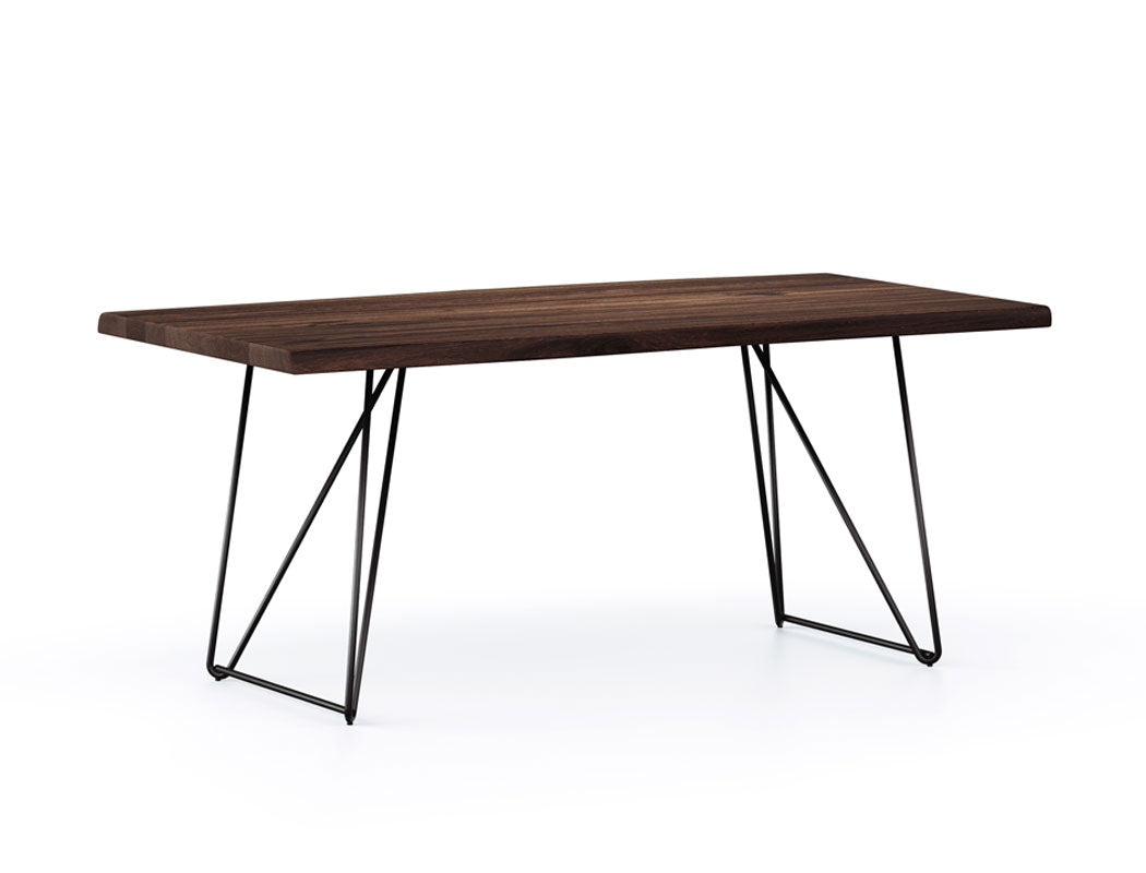 Barcelona Live Edge Solid Wood Dining Table, Dark Walnut (180cm)