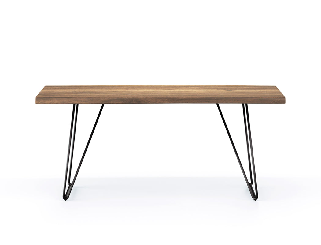 Barcelona Live Edge Solid Wood Dining Table, Whitewash (Free Barcelona Bench)