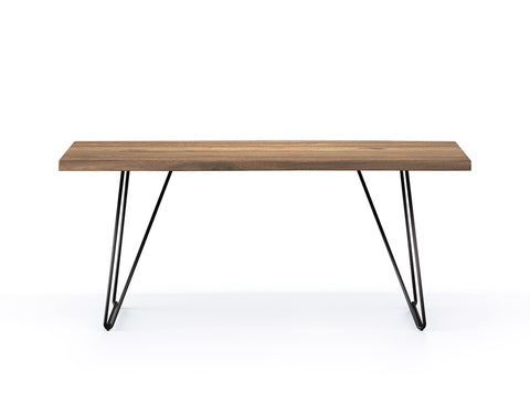 Barcelona Live Edge Solid Wood Dining Table, Whitewash (Free Barcelona Bench)
