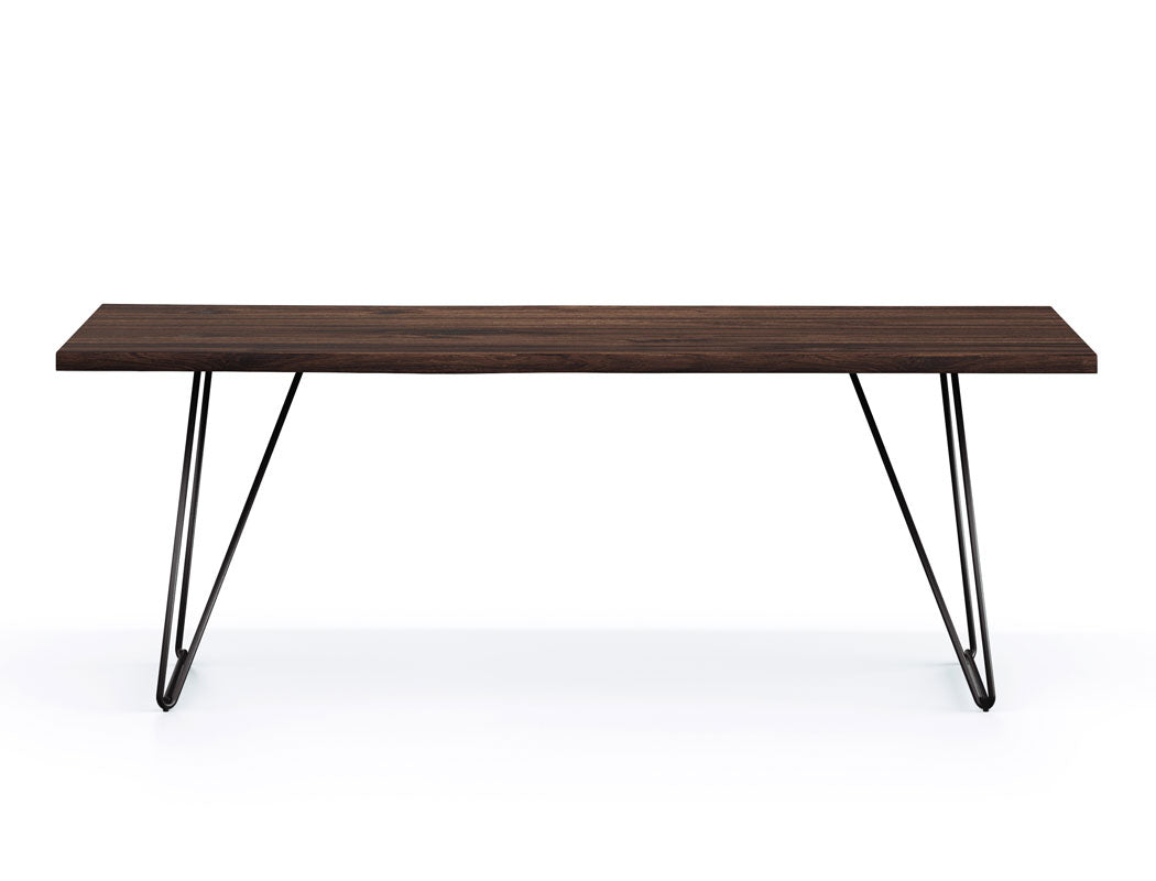 Barcelona Live Edge Solid Wood Dining Table, Dark Walnut (200cm)